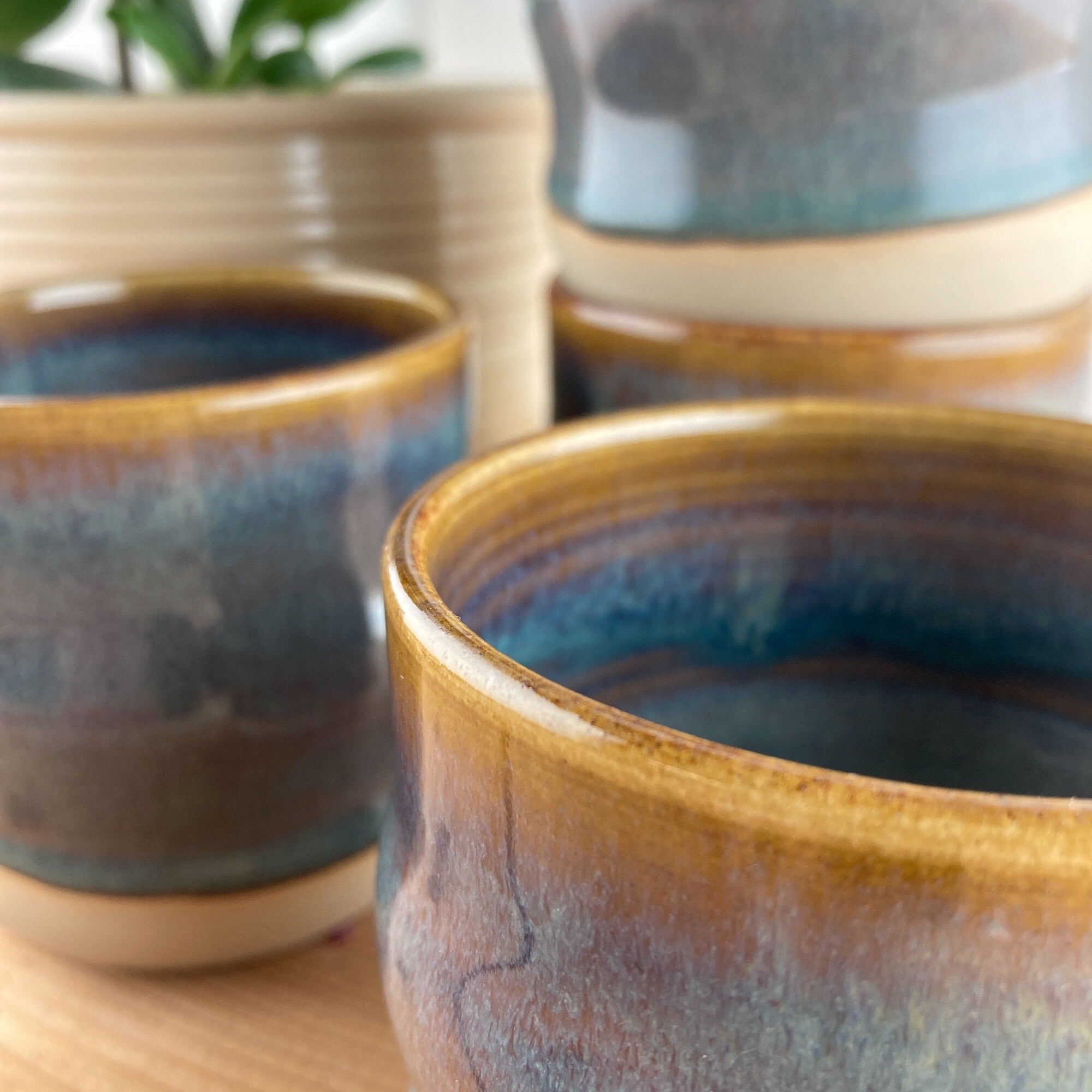 Ceramic mug Coffee & Ice wavy 250 ml - handmade and dishwasher safe