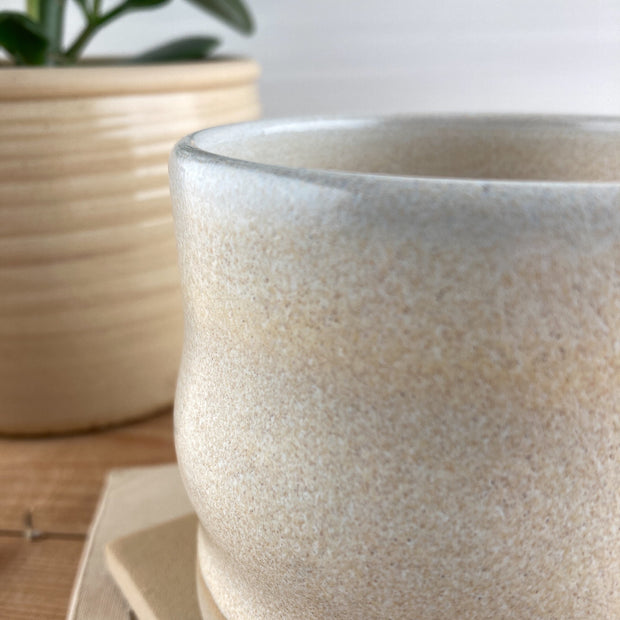 Mug en céramique Caramel ondulé 250 ml - - fait main et lavable au lave-vaisselle