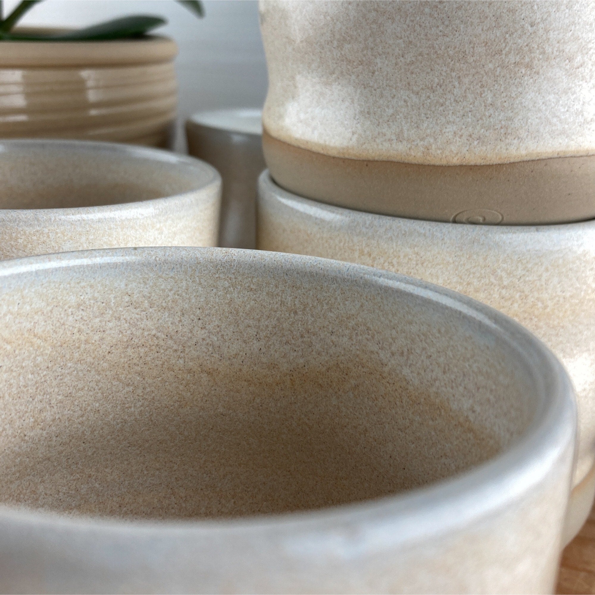Ceramic mug Caramel wavy 250 ml - - handmade and dishwasher safe