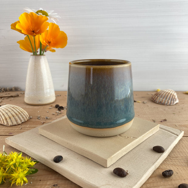 Ceramic mug Coffee & Ice 180 ml, handmade and dishwasher safe