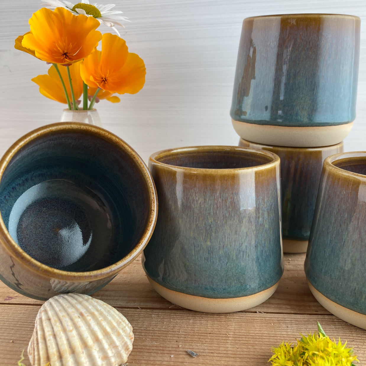 Ceramic mug Coffee & Ice 180 ml, handmade and dishwasher safe