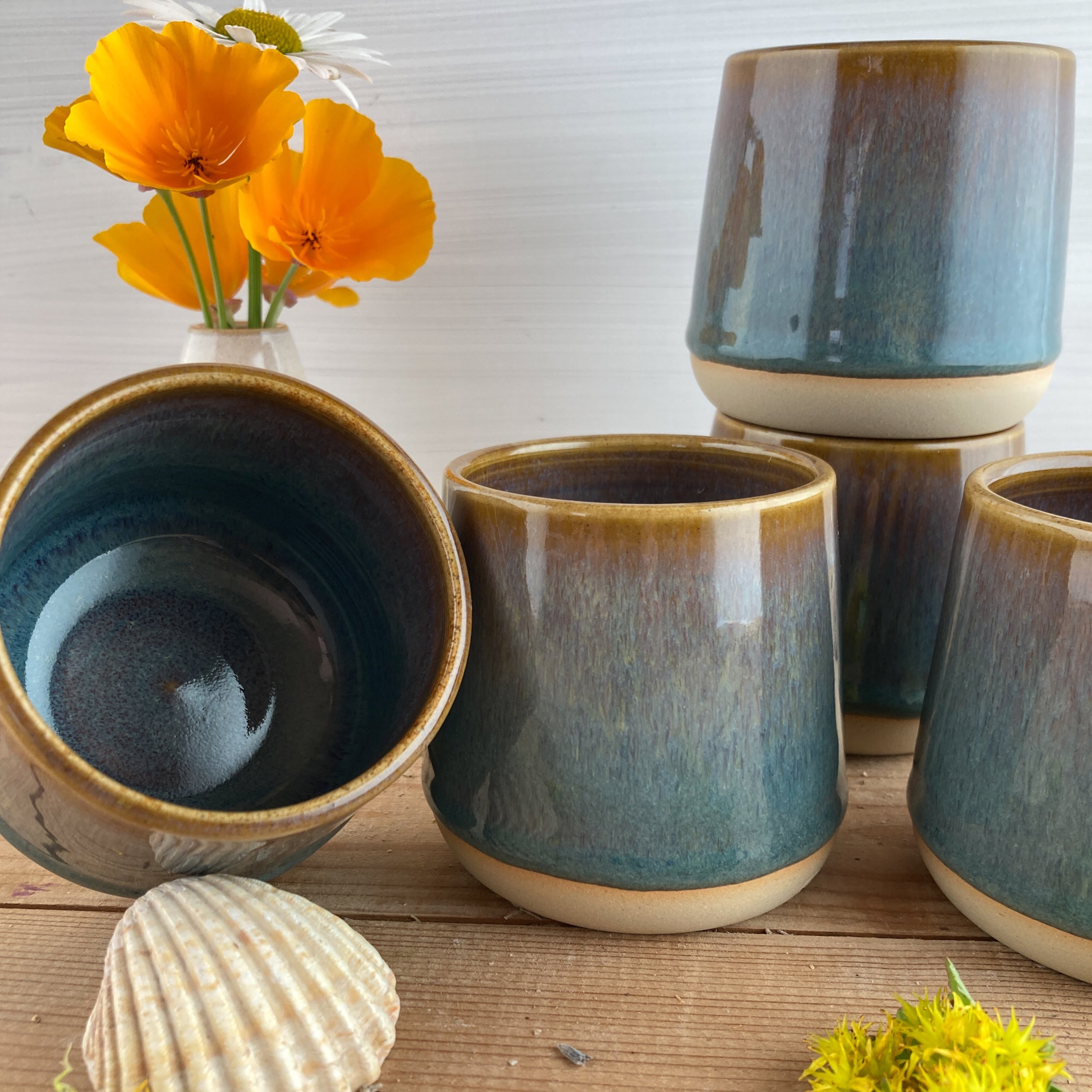 Ceramic mug Coffee & Ice 180 ml, handmade and dishwasher safe