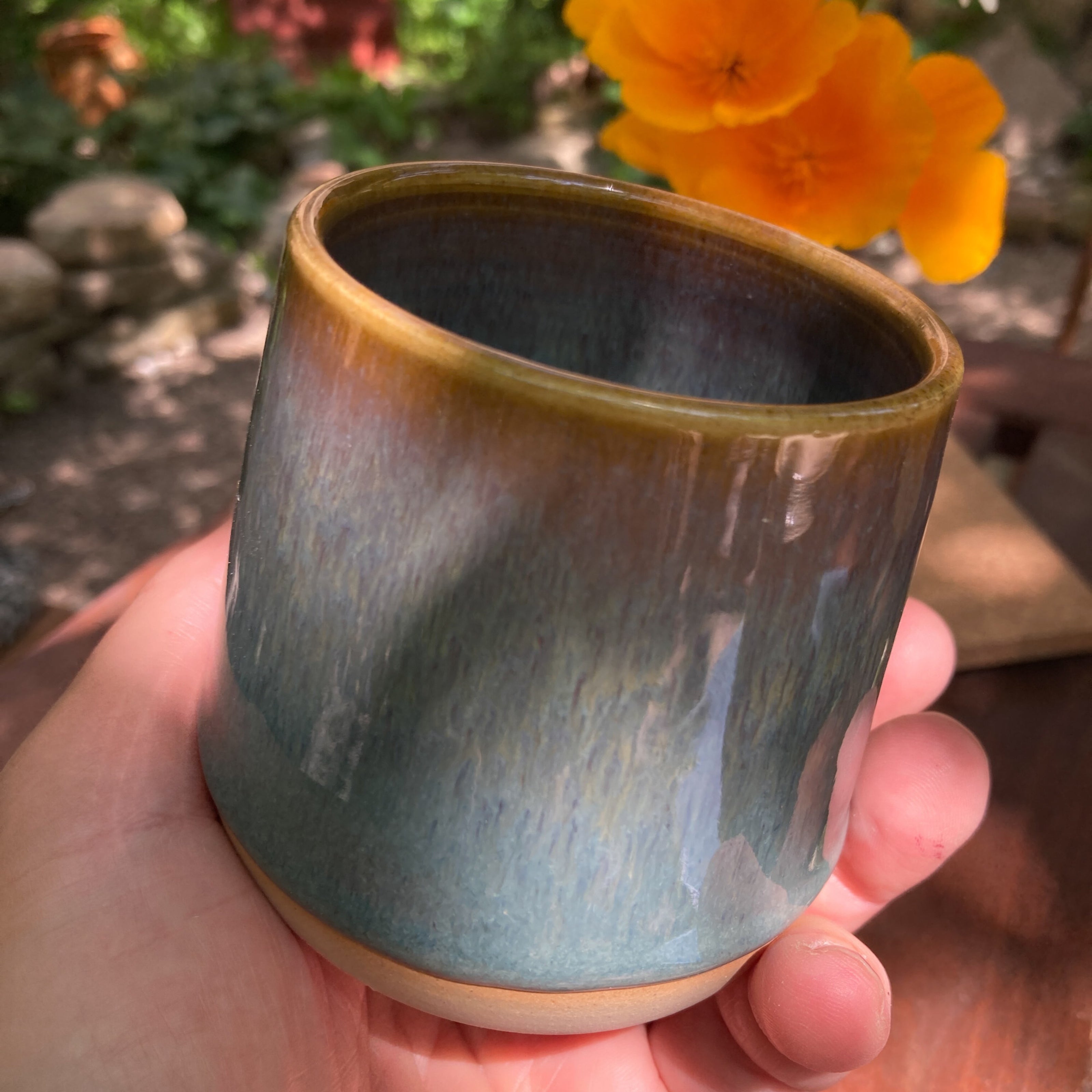 Ceramic mug Coffee & Ice 180 ml, handmade and dishwasher safe